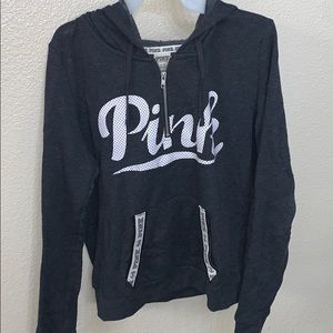 Gray Half-Zip Hoodie from Pink